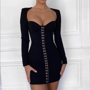 House of CB black Lala mini bodycon dress